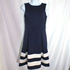 Calvin Klein Size 6P Navy and White Stripe